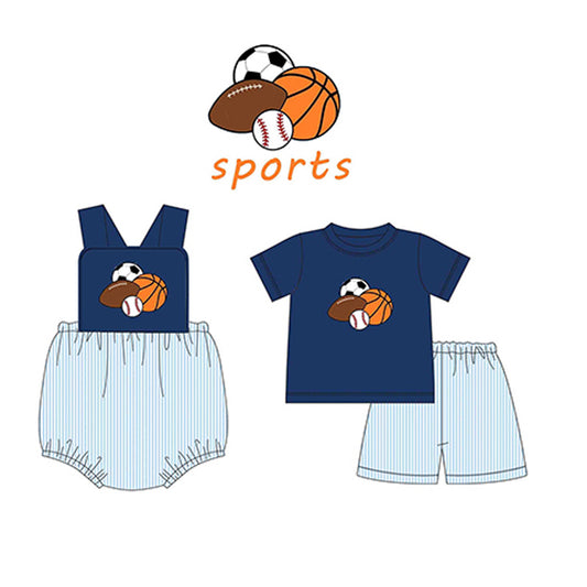 Baby Boys Navy Sports Top Stripes Shorts Clothes Sets