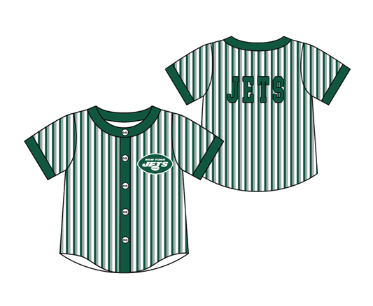 3.5 CUSTOM MOQ 5 Cute Kids Clothing Baby Kids Green Gray Stripe Short Sleeve Team T-shirts Top