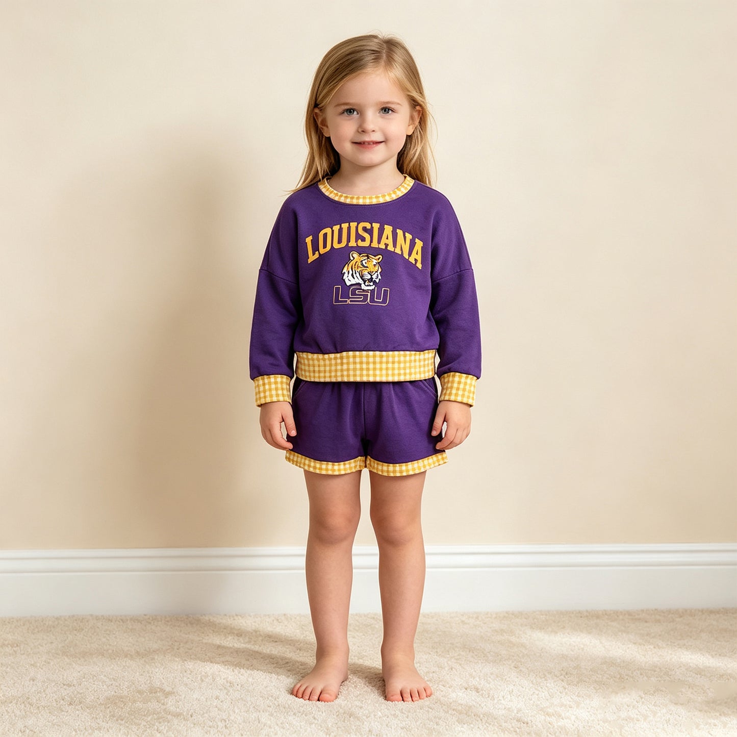 RTS NO MOQ Vinyl GLS0166 Baby Boys Vinyl Long Sleeve Top Short Team Set