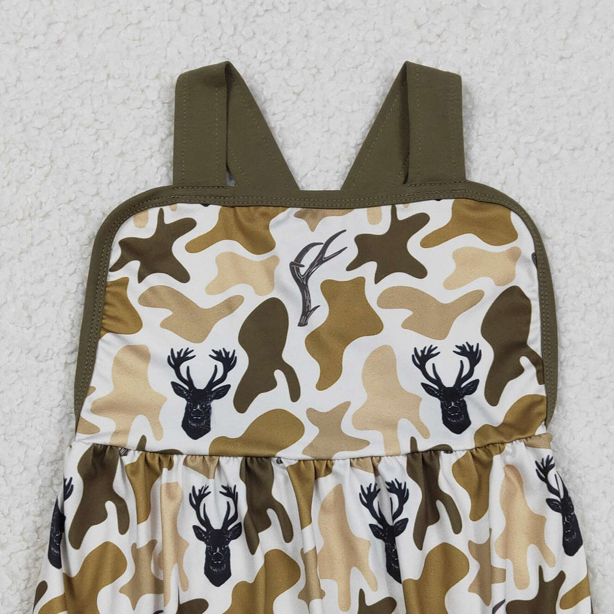 1.27 RTS NO MOQ （In stock）SR3924 Baby Boys Strap Southern Deer Camo Hunting Rompers