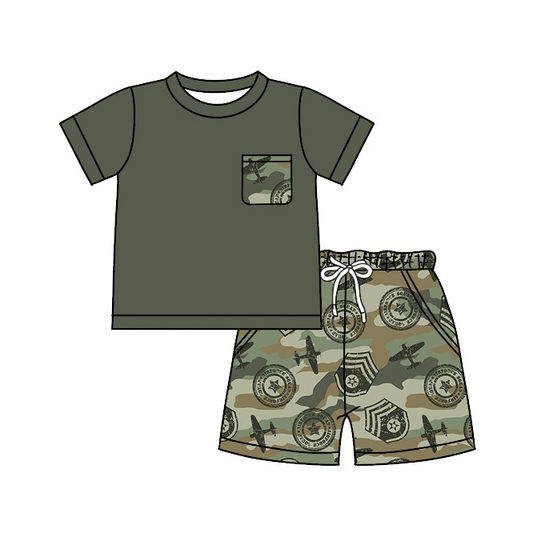 BSSO0510  Pre-order baby boy clothes short sleeve top with shorts kids summer set