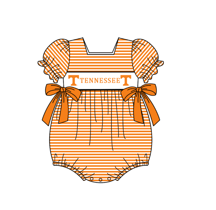 CUSTOM MOQ 5 Sibling Baby Kids Orange Stripe Top Ruffles Shorts Clothes Set Knee Length Dress Rompers