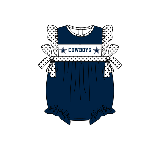 CUSTOM MOQ 5 Sibling Baby Kids Dark Blue Star Top Shorts Clothes Set Knee Length Dress Rompers
