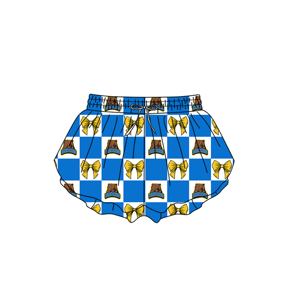 CUSTOM MOQ 5 Sibing Kids Clothing for Girls Baby Girls Colors Bow Top Skirts Yoga Active Team Clothes Sets Knee Length Dress Shorts