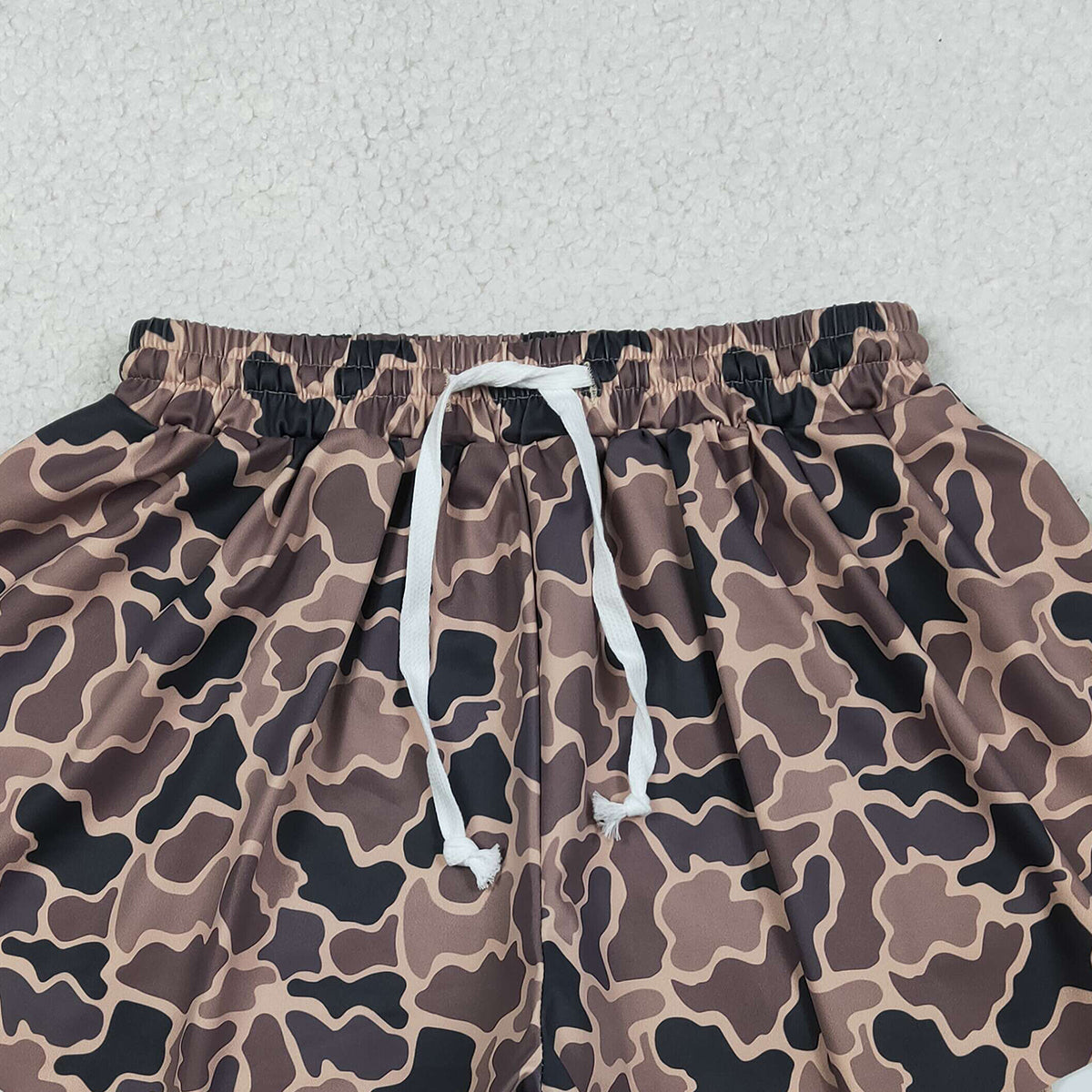 1.6 RTS NO MOQ （In stock）SS0772 Baby Girls Summer Shorts Baby Girls Southern Brown Camo Yoga Active Ruffle Shorts Bottom