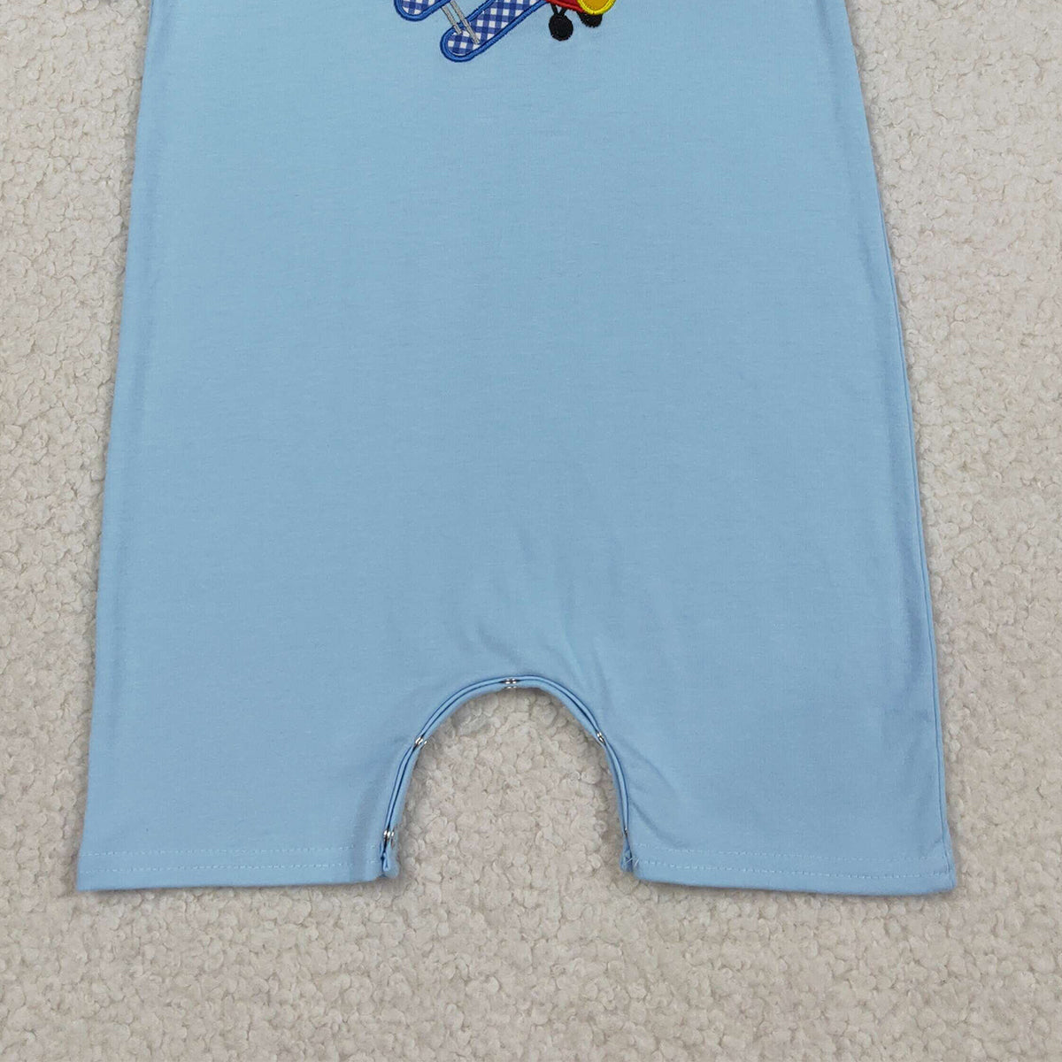 3.30 RTS NO MOQ （In stock）SR3543 Short sleeves air plane embroidery baby boy romper