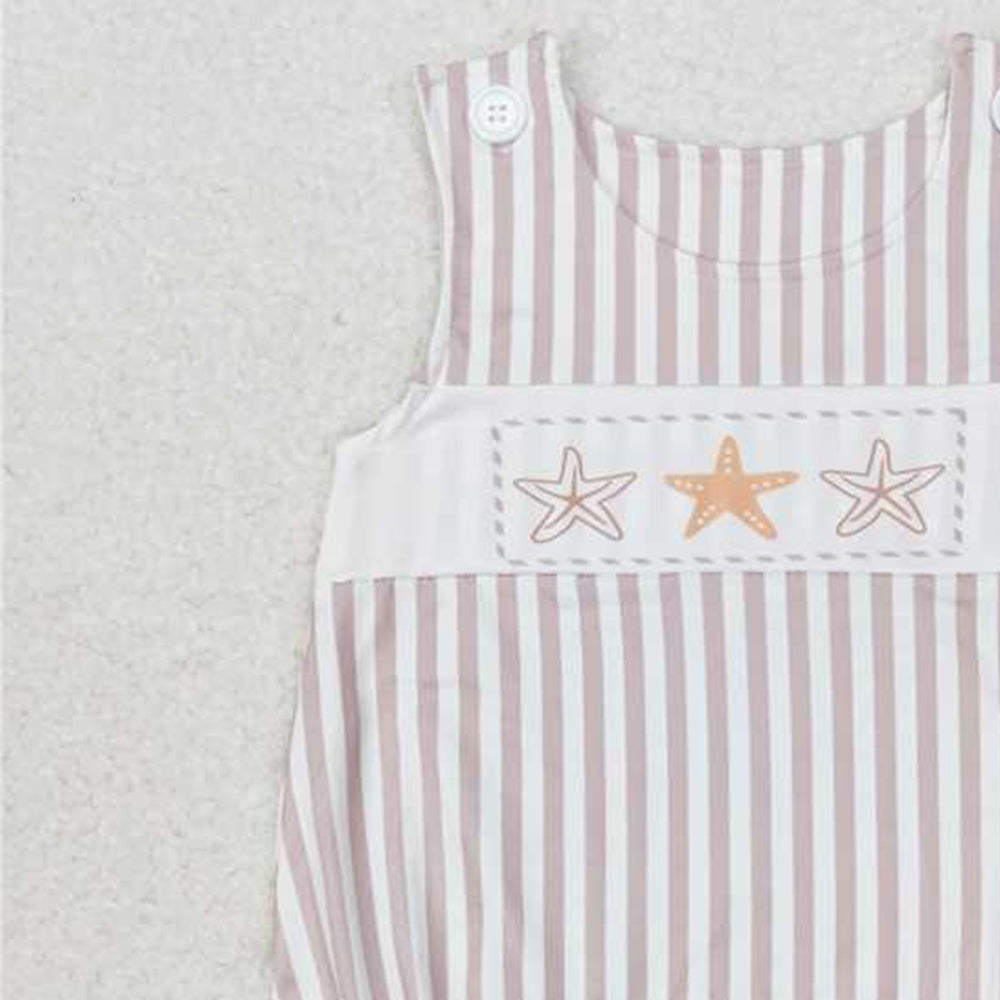 SR1487 New Rts No Moq 8-9 Days By Air Arrived it Stripe sleeveless starfish baby boys summer romper