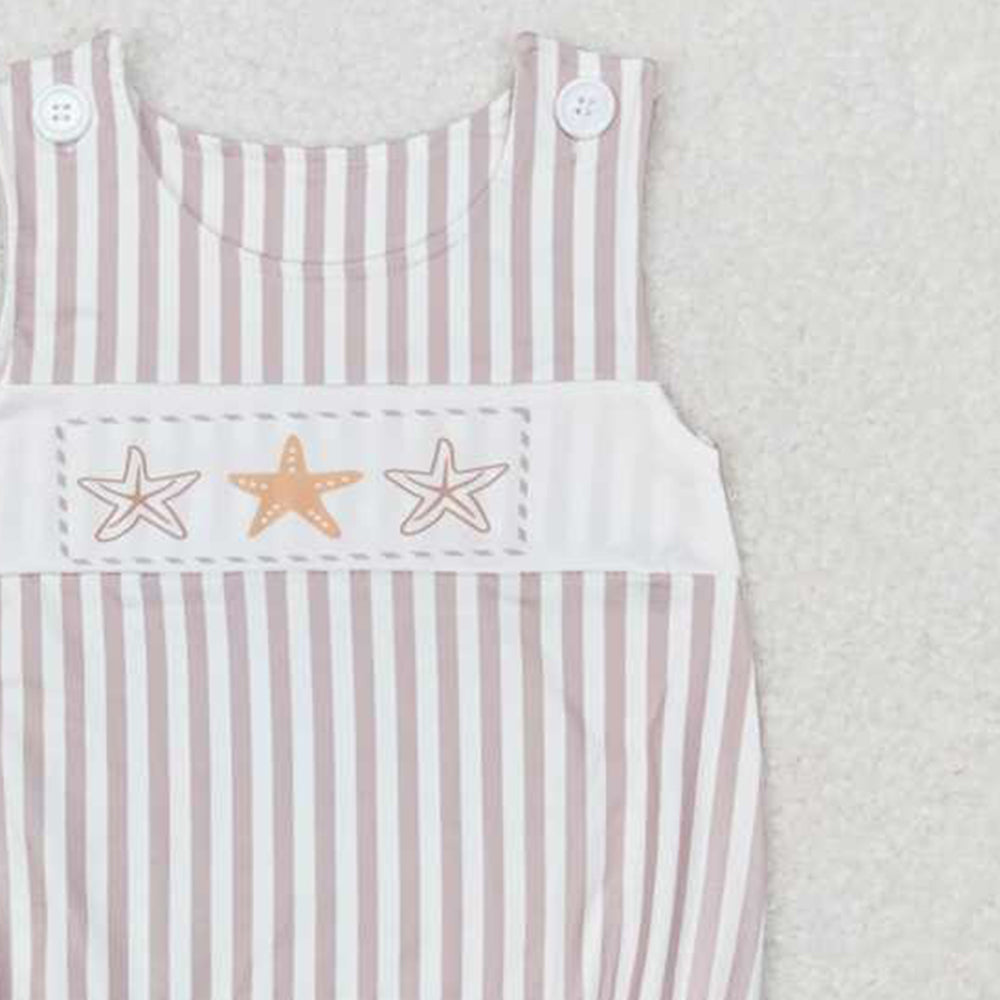 SR1487 New Rts No Moq 8-9 Days By Air Arrived it Stripe sleeveless starfish baby boys summer romper