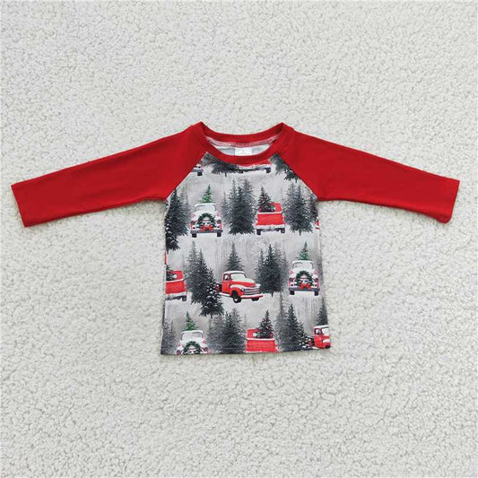 6 A1-21 Boys Christmas cartoon shirts-Promotion