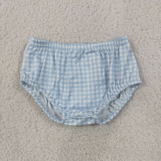 SS0964 RTS NO MOQ （In stock） Boys Blue Plaid Print Bummies Shorts Bottom