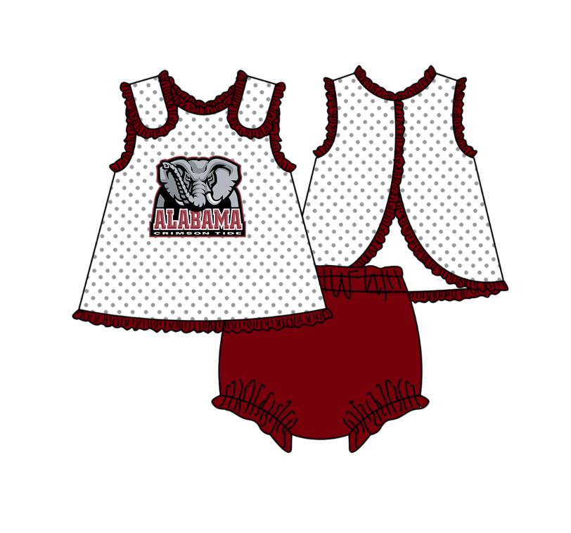 CUSTOM MOQ 5 Baby Girls Clothes Red Sleeveless Top Shorts Team Clothes Sets