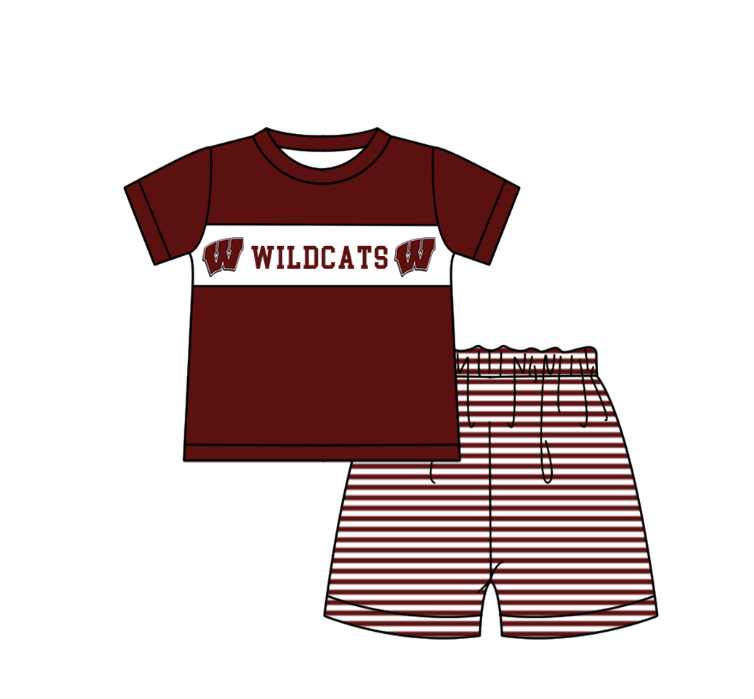 CUSTOM MOQ 5 Sibling Baby Kids Dark Red Top Shorts Clothes Set Knee Length Dress Rompers