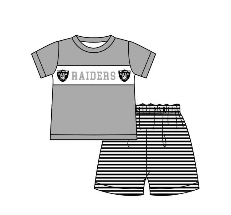 CUSTOM MOQ 5 Sibling Baby Kids Gray Top Shorts Clothes Set Knee Length Dress Rompers