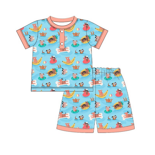 BSSO0492  Pre-order baby boy clothes short sleeve top with shorts kids summer set