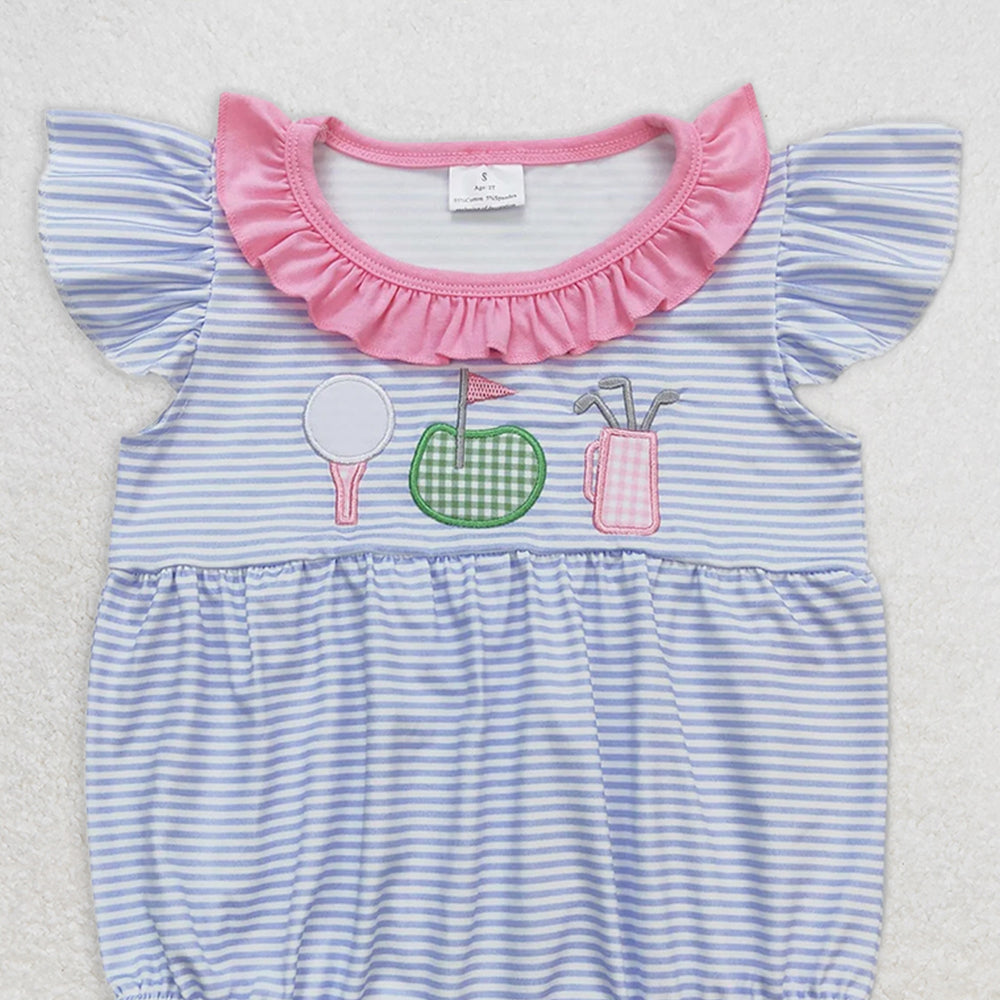 SR1215  RTS NO MOQ Baby Girls Summer Rompers Baby Girls Golf Summer Rompers Clothes Sets