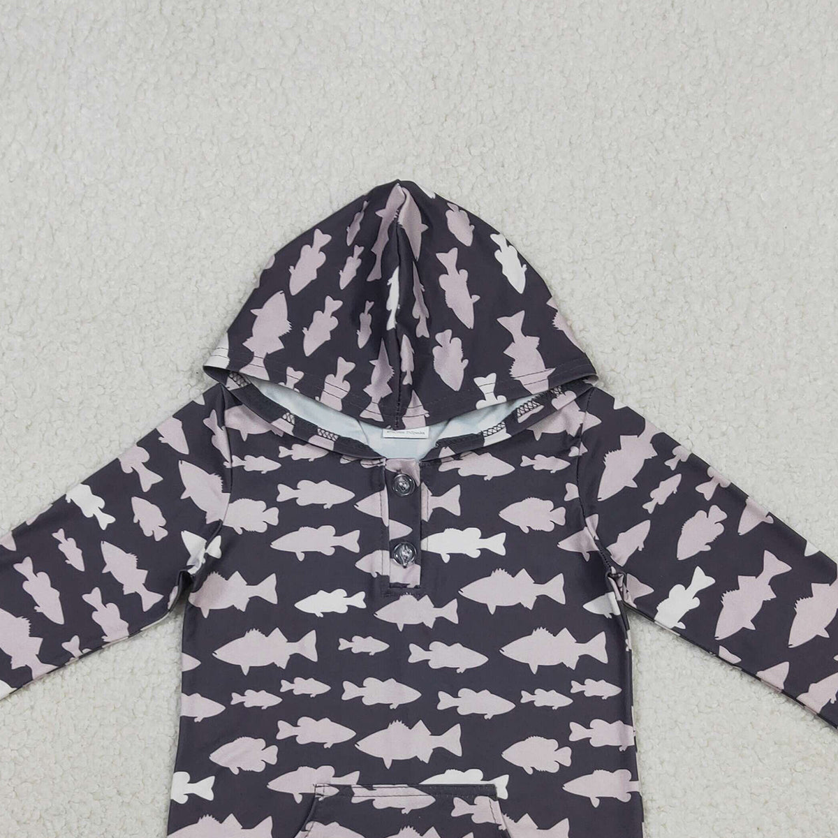 3.30 RTS NO MOQ （In stock）BT1545 Long sleeves fish pocket baby kids hoodie
