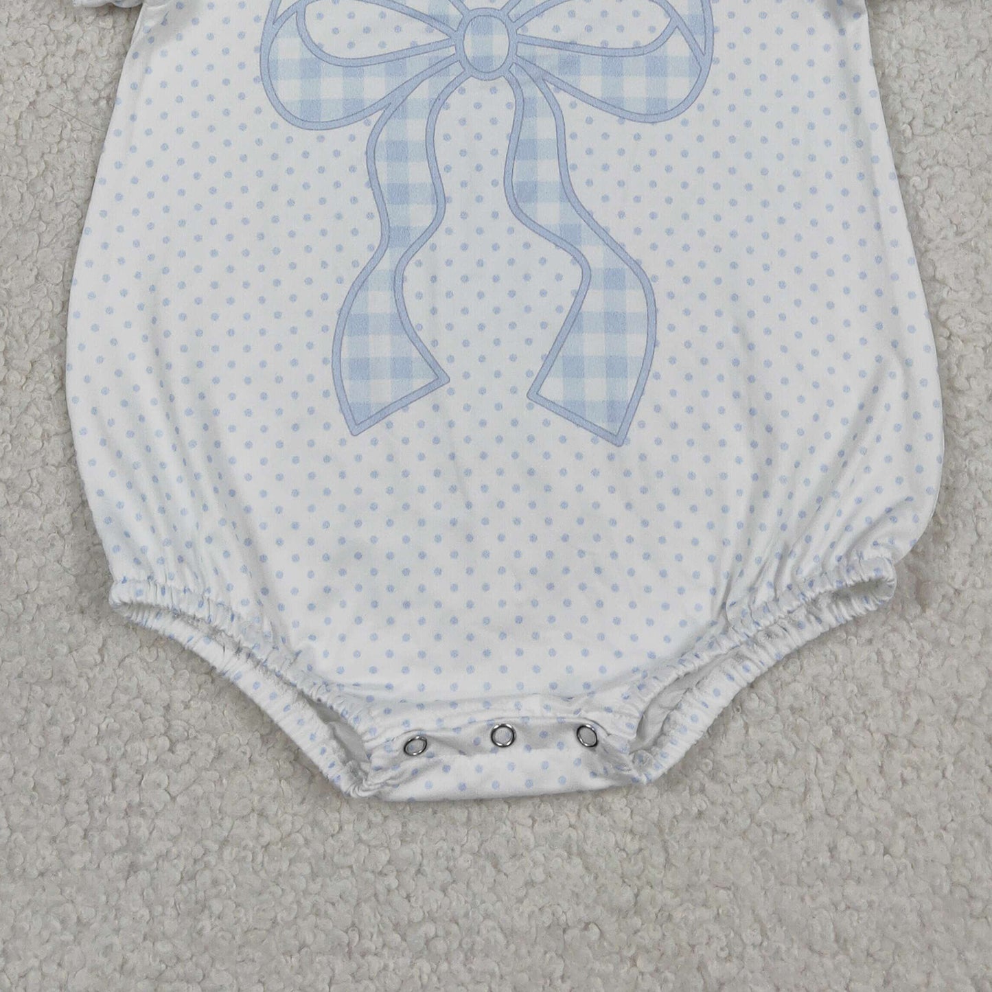 SR4089 RTS NO MOQ （In stock）Short sleeves polka dots bow baby girls summer romper