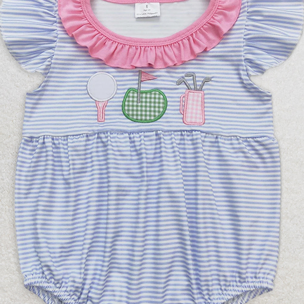 SR1215  RTS NO MOQ Baby Girls Summer Rompers Baby Girls Golf Summer Rompers Clothes Sets