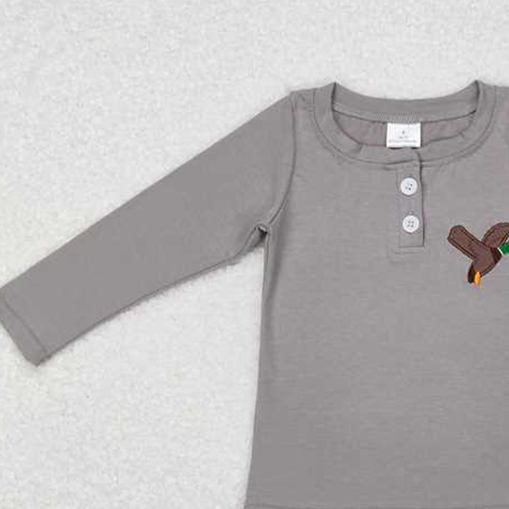 5.19 GT0353 RTS NO MOQ Long sleeves grey duck kids boy hunting shirt