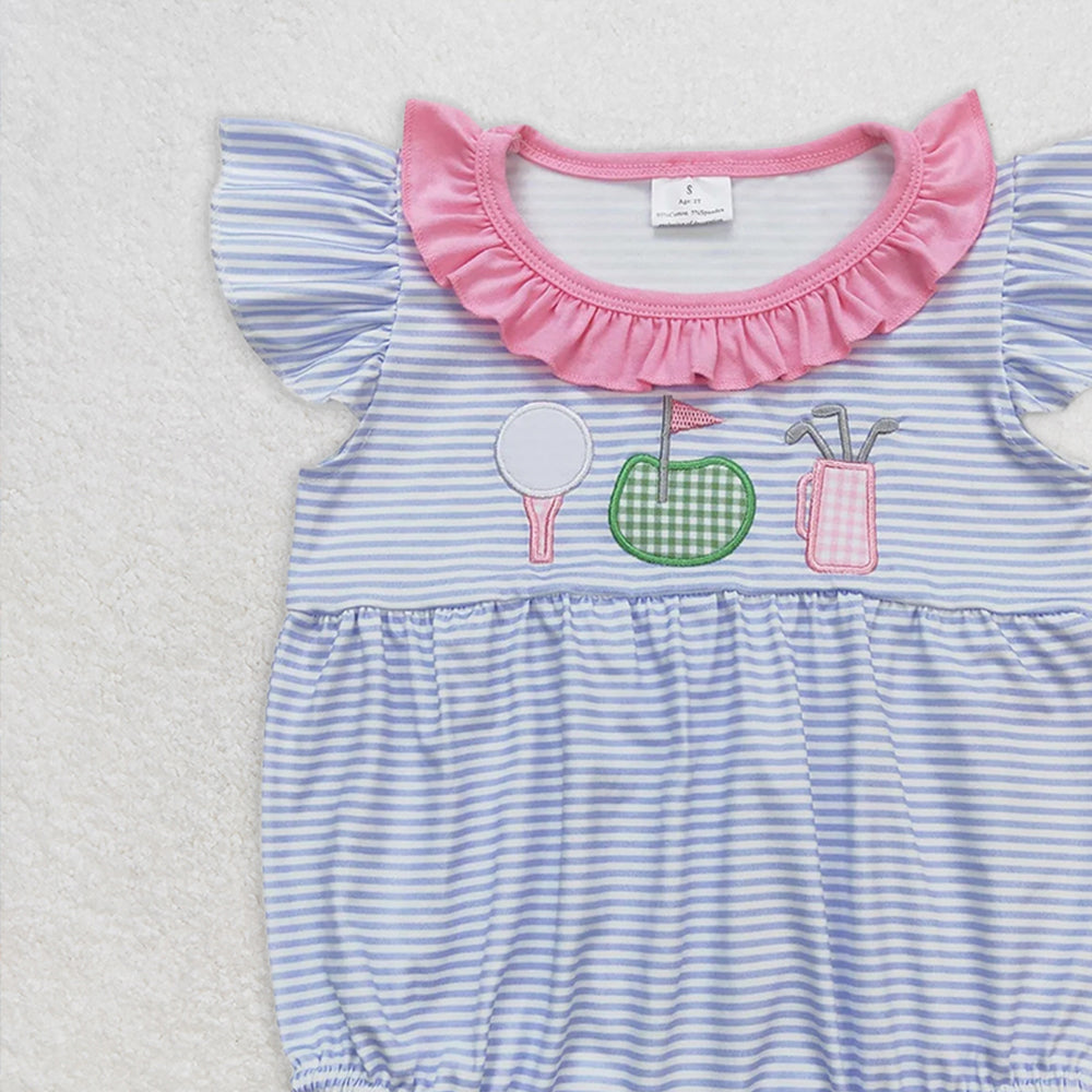 SR1215  RTS NO MOQ Baby Girls Summer Rompers Baby Girls Golf Summer Rompers Clothes Sets