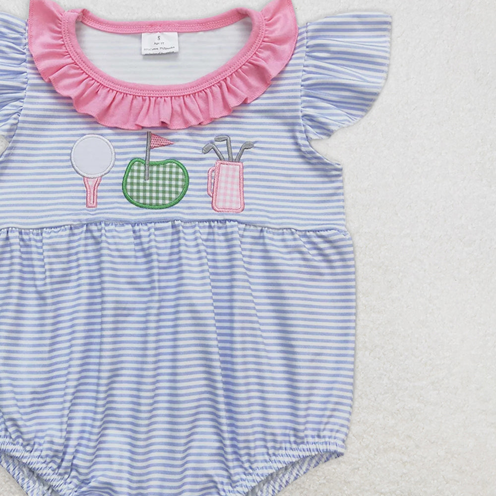 SR1215  RTS NO MOQ Baby Girls Summer Rompers Baby Girls Golf Summer Rompers Clothes Sets