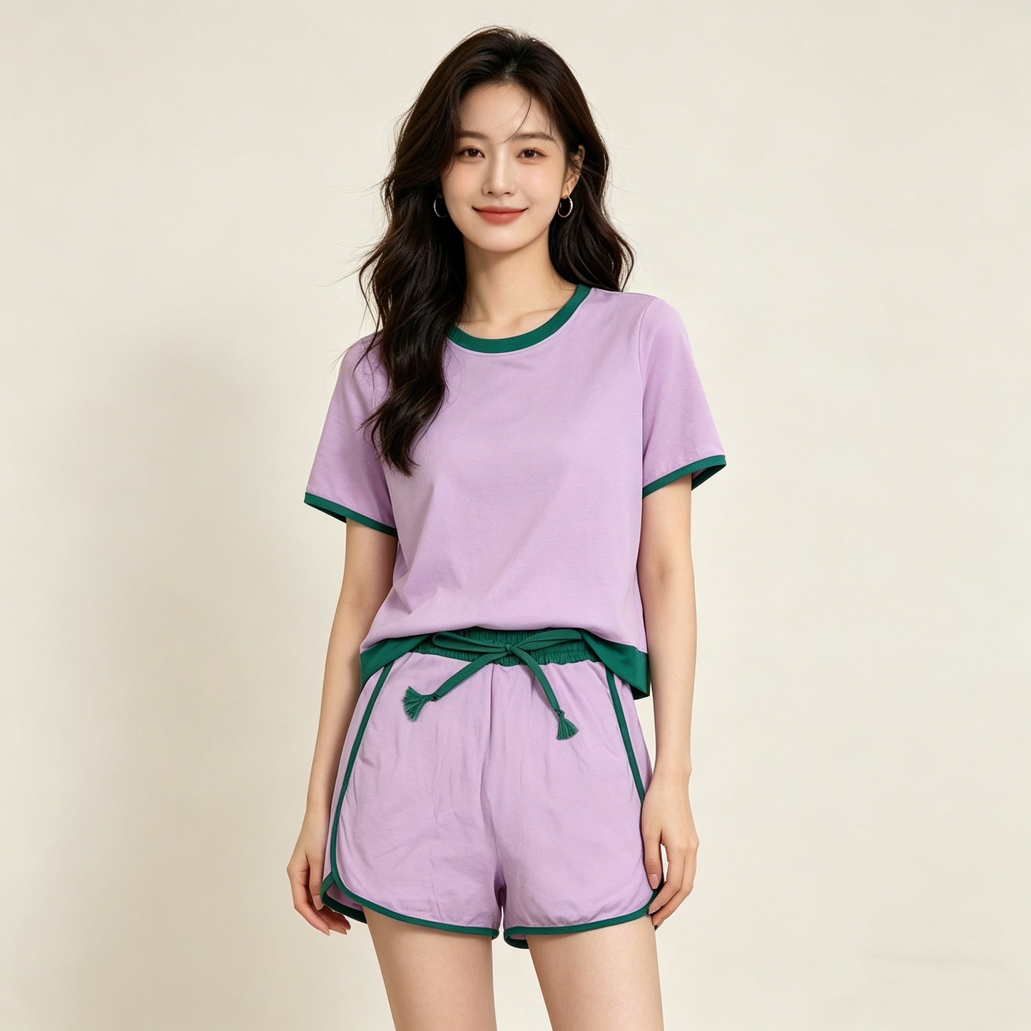 4.13 GSD3675 RTS NO MOQ （In stock）Pink green cotton top skirt adult women outfits