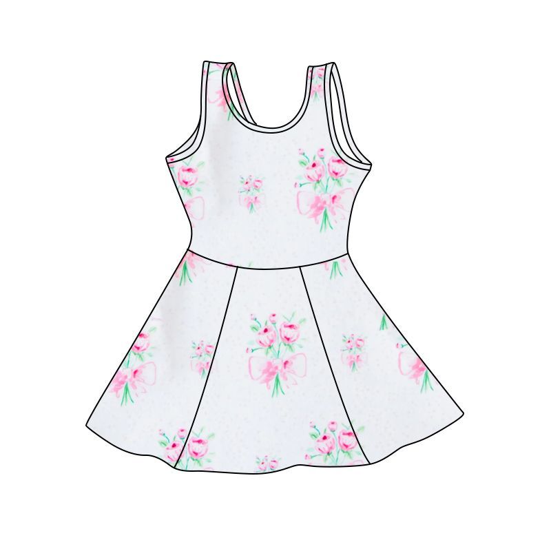 S0309  Pre-order baby girls clothes sleeveless top swimsuit