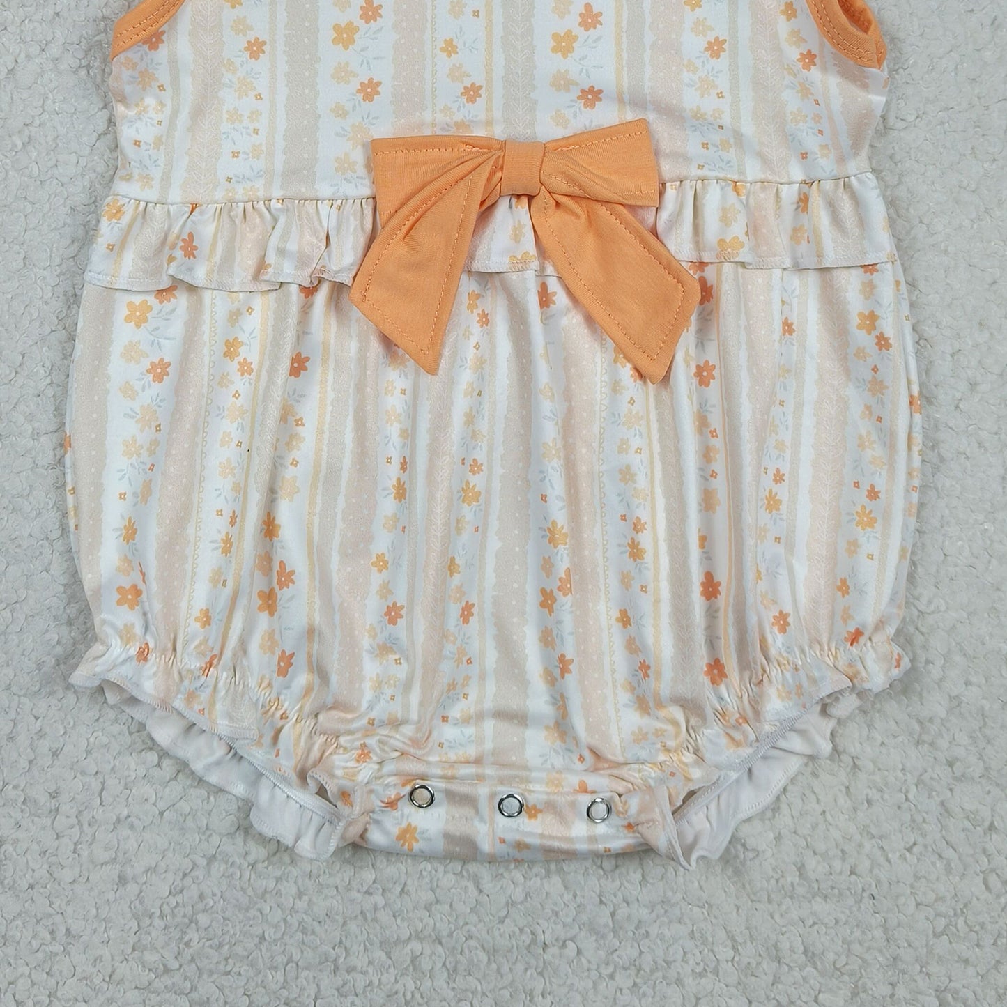 SR4122 RTS NO MOQ （In stock）Sleeveless floral bow ruffle baby girls summer bubble