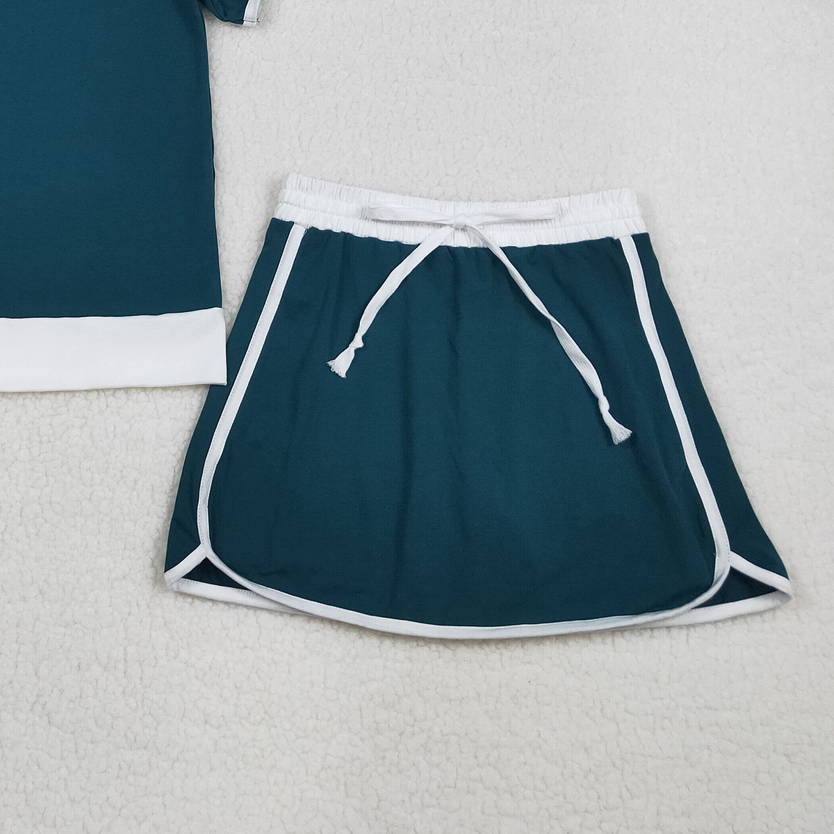 3.30 RTS NO MOQ （In stock）GSD3673 Short sleeves cotton top skirt adult women outfits