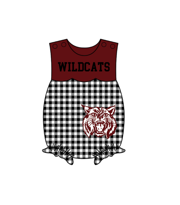 3.6 CUSTOM MOQ 5 Sibling Boys Baby Girls Dark Red Cat Checked Top Shorts Clothes Set Knee Length Dress Rompers