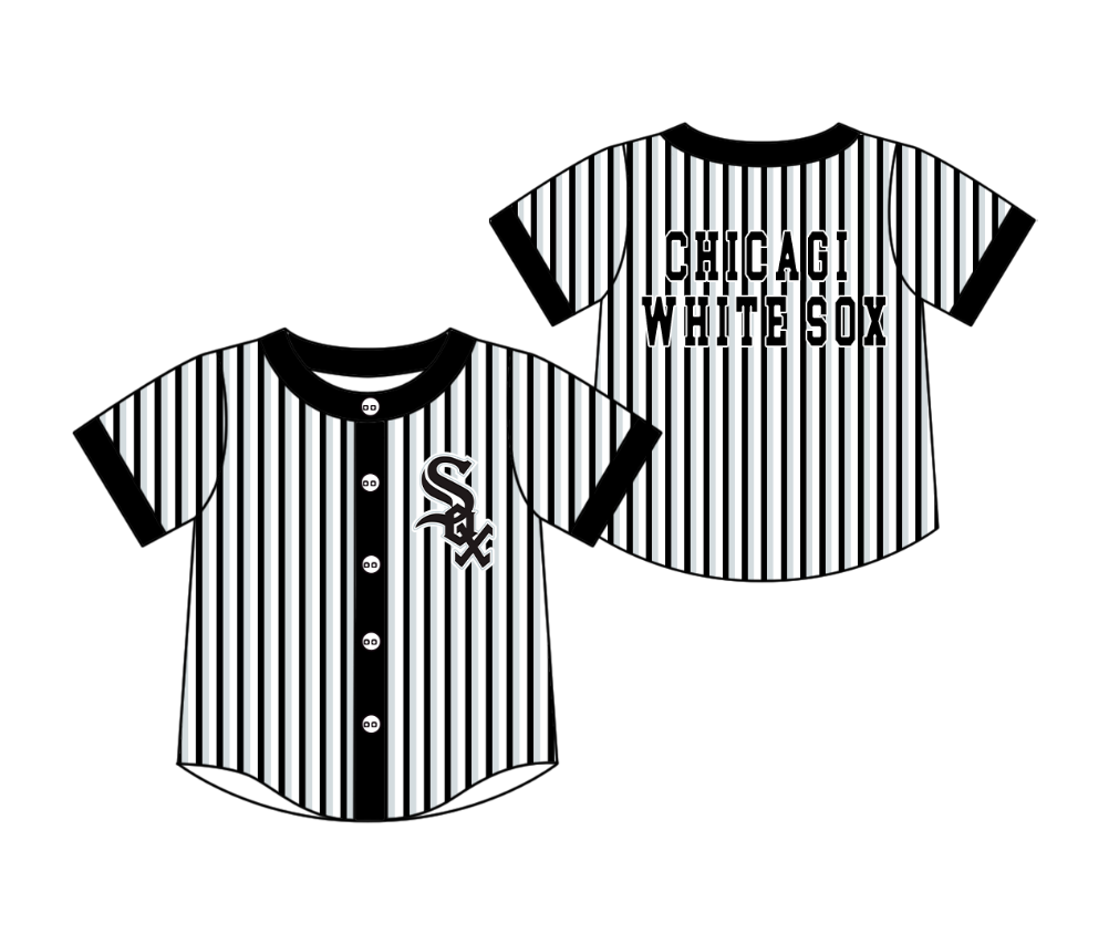 CUSTOM MOQ 5 Cute Kids Clothing Baby Kids Black Gray Stripe Short Sleeve Team T-shirts Top