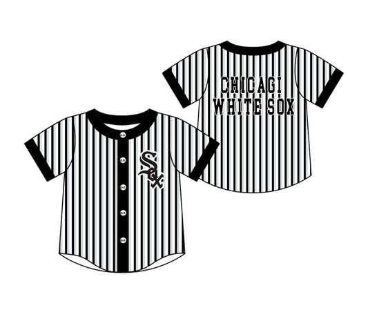 CUSTOM MOQ 5 Cute Kids Clothing Baby Kids Black Gray Stripe Short Sleeve Team T-shirts Top