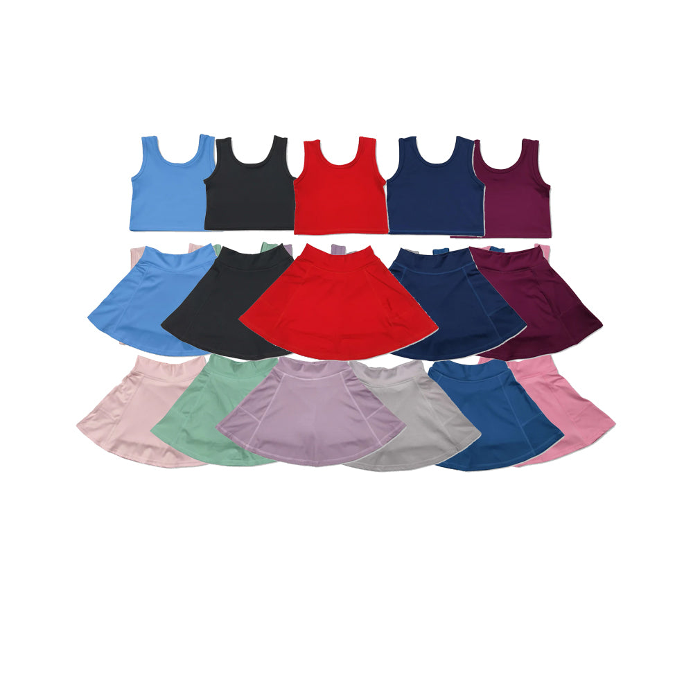 RTS Sibling sleeveless top skirt kids girls active wear set