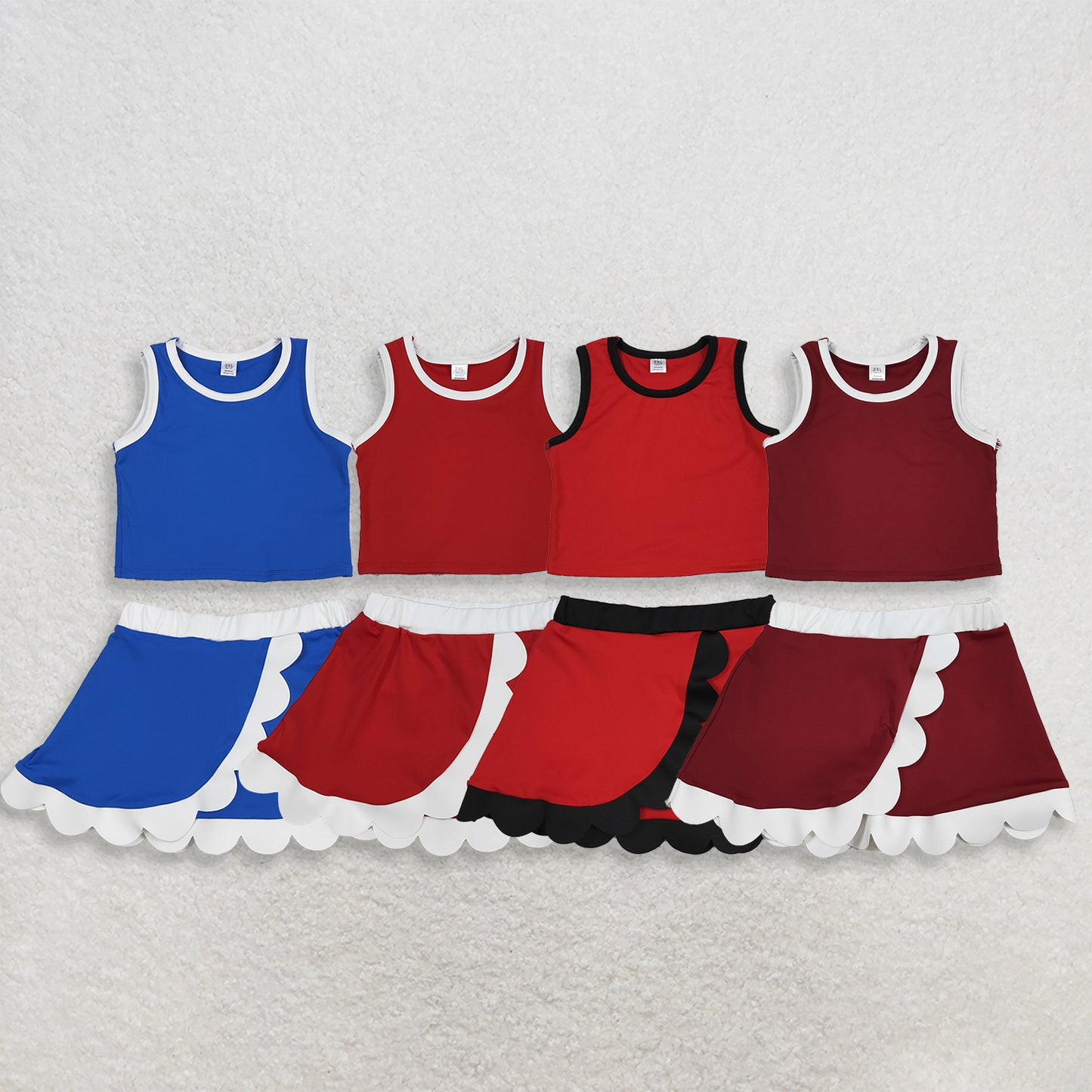 RTS Sibling Sleeveless scallop girls team active wear set