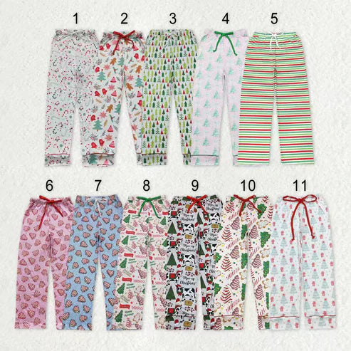 9.20 RTS Sibling Adult Men Women Trees Cows Checked Christmas Pajamas Flare Pants
