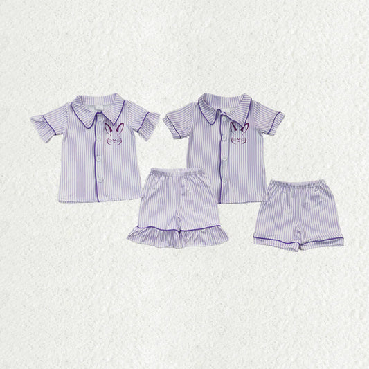 10.14 RTS Sibling Baby Kids Rabbit Easter Pajamas Shorts Sets
