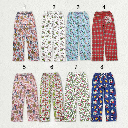 9.20 RTS Sibling Adult Men Women Cartoon Green Faces Mouses Christmas Pajamas Flare Pants