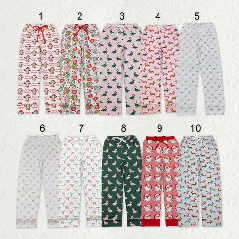 9.20 RTS Sibling Adult Men Women Santa Cows Holly Checked Christmas Pajamas Flare Pants