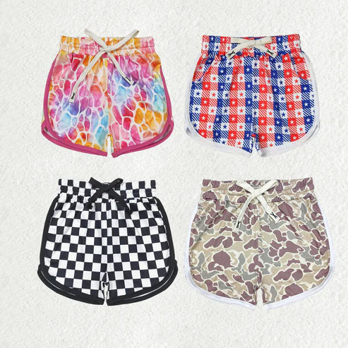 10.11 RTS Sibling 4 Colors Baby Girls Summer Camo Plaid Shorts Bottoms