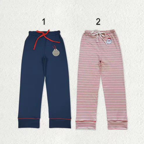 9.20 RTS Sibling Adult Women Embroidery Santa Lights Christmas Pajamas Flare Pants