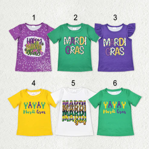 9.25 RTS Sibling Baby Boys Girls Mardigras Crayfishes Tee Shirts Top