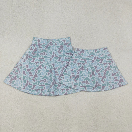 9.25 RTS Mama and Me Adult Women Girls Western Green Camo Yoga Active Skirt Shorts Bottoms
