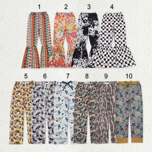 9.20 RTS Sibling Adult Men Women Western Camo Bull Skulls Flowers Bell Bottom Flare Pants