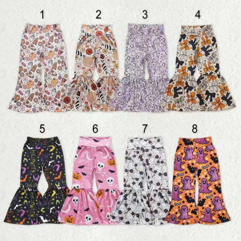 11.3 RTS Sibling Baby Girls Halloween Ghosts Candy Bell Bottom Pants