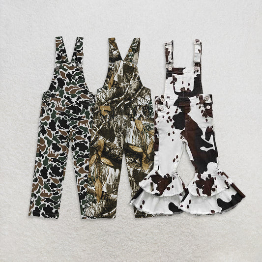 USA Warehouse (IN STOCK)  Kids Boy Camo Hunting Denim Overalls Adjustable Waist Bib Shorts for Little Farmers And Outdoor Enthusiasts