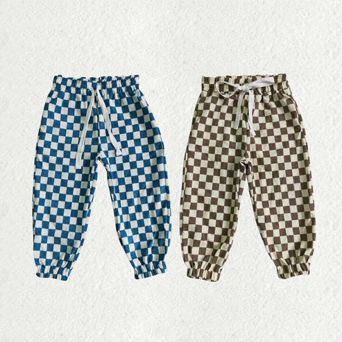 11.3 RTS Sibling Baby Boys Checked Tie Cotton Jogger Pants