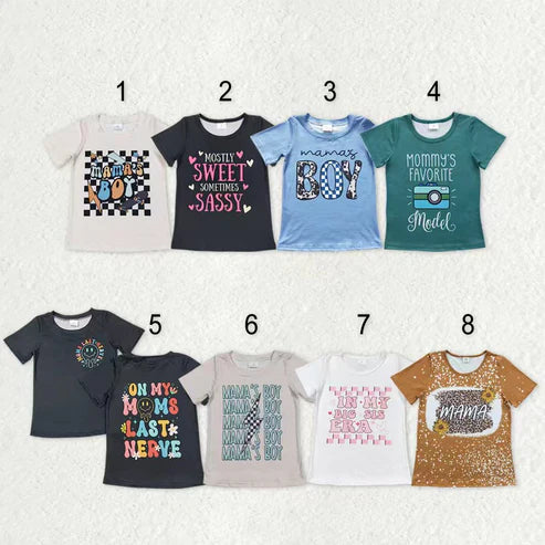 9.26 RTS Sibling Mama's Boys Girls Lights Flowers Tee Shirts Top