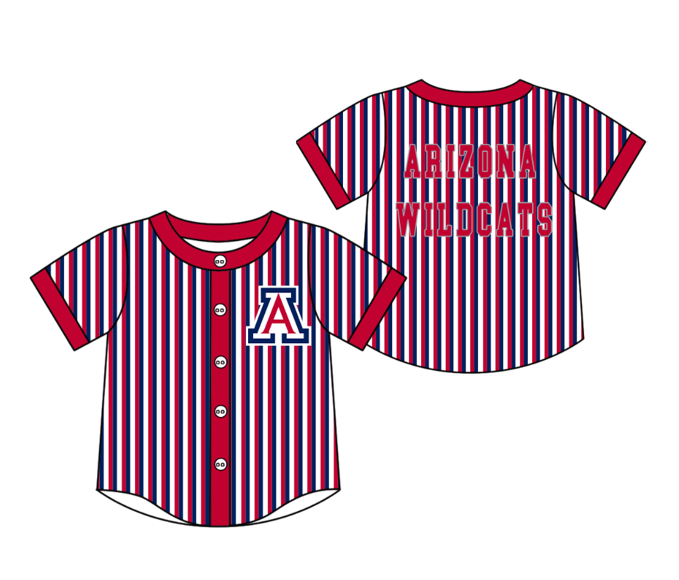 3.5 CUSTOM MOQ 5 Cute Kids Clothing Baby Kids Red Blue Stripe Short Sleeve Team T-shirts Top