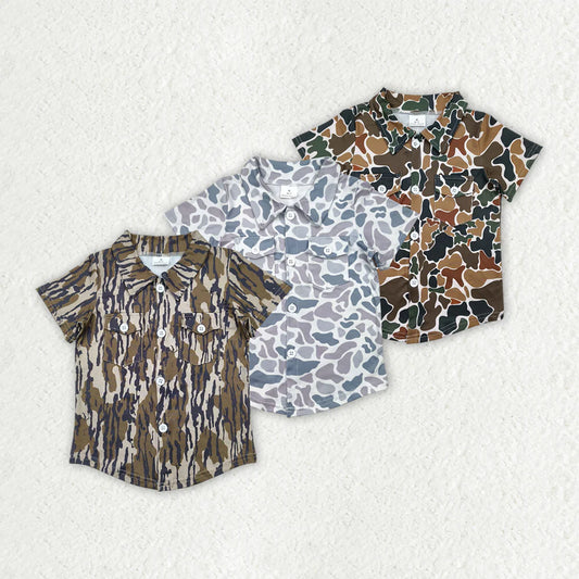 11.10 RST Sibling Baby Boys Western Camo Short Sleeves Button Pockets Shirts Tops