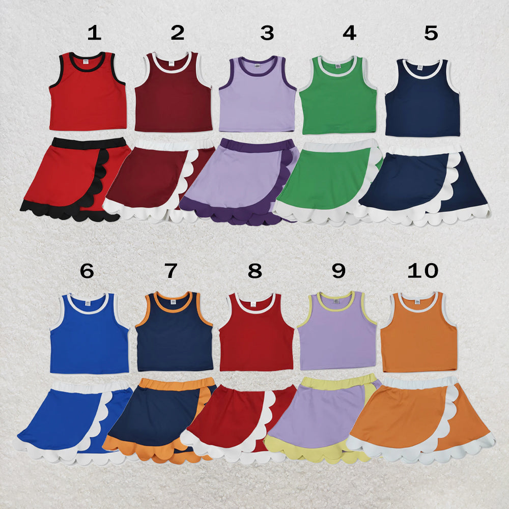RTS Sibling Sleeveless scallop girls team active wear set